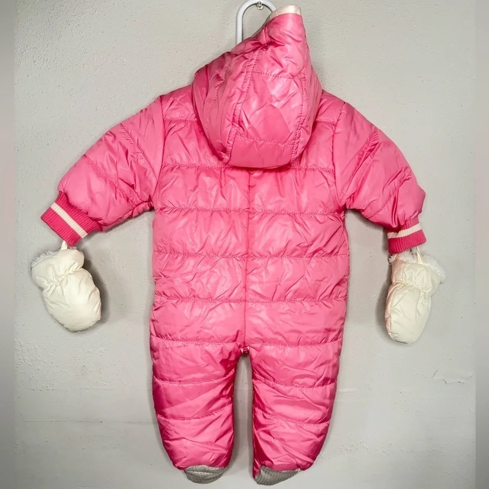 URBAN REPUBLIC Baby Girl's Hooded Faux Shearling Lined Footie 0-3 months